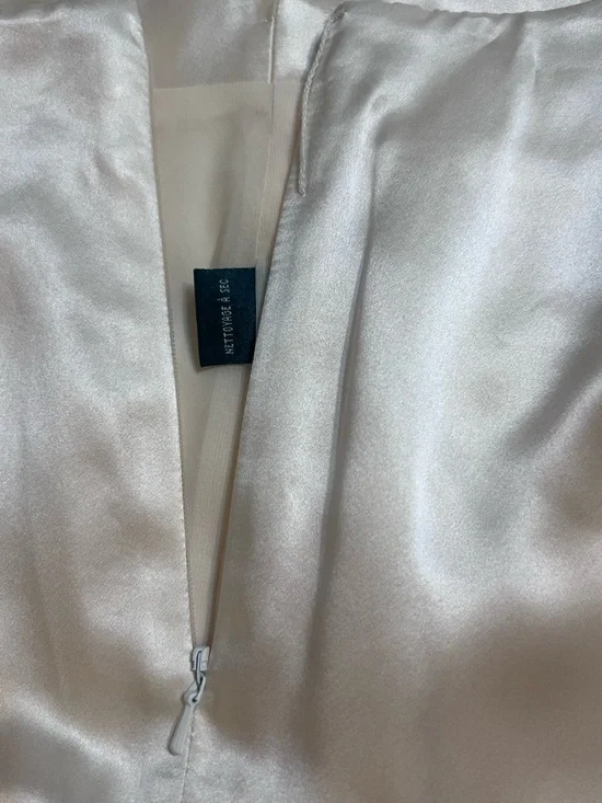 Lauren Ralph Lauren 100% Silk Ivory Satin Wide Leg Dress Pants Petite - Picture 9 of 15